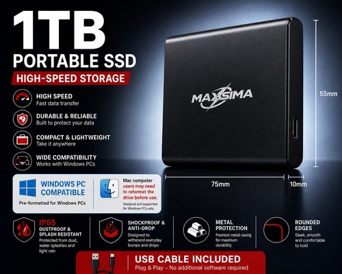 1tb portable external hard - 1tb,